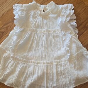 White Ruffled Women's Blouse